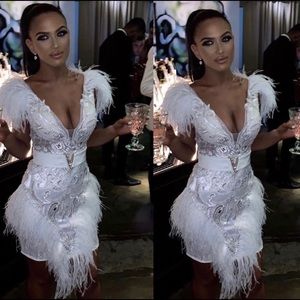 Portia and Scarlett PS2011 white feathered dress